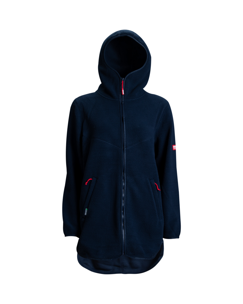 W Pile Hood Jacket Navy Blue M